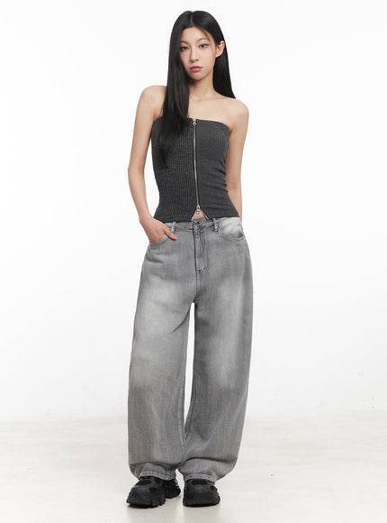 Zip-Up Tube Top IY516