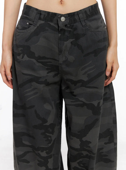 Anaya Camo Print Baggy Cotton Pants CS511