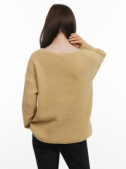 Relaxed-Fit V-Neck Sweater IF505