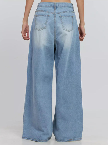Ramos Washed Wide-Leg Jeans IS516