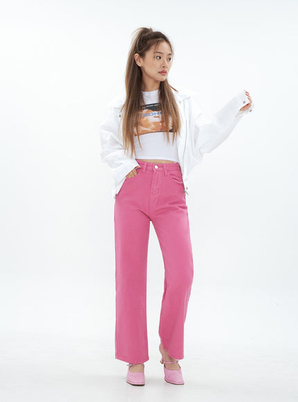 Pink Color Wide Leg Cotton Pants CM18
