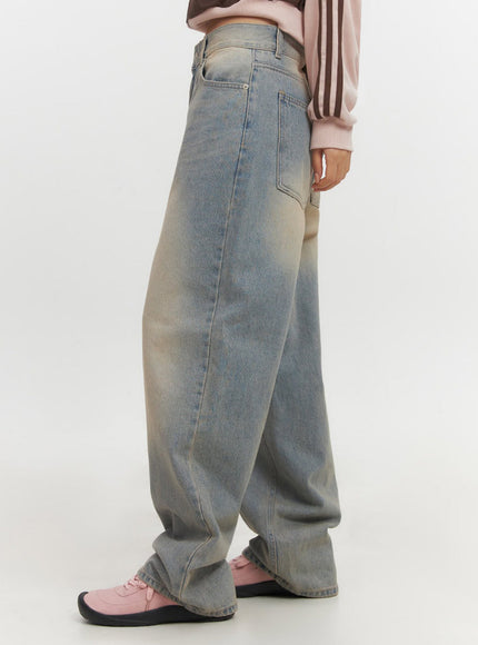 Kyla Washed Wide-Leg Baggy Jeans IF511