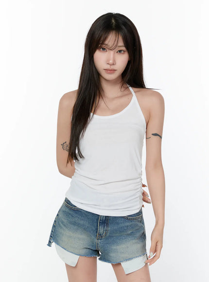 basic-halter-neck-sleeveless-top-cy514 / White