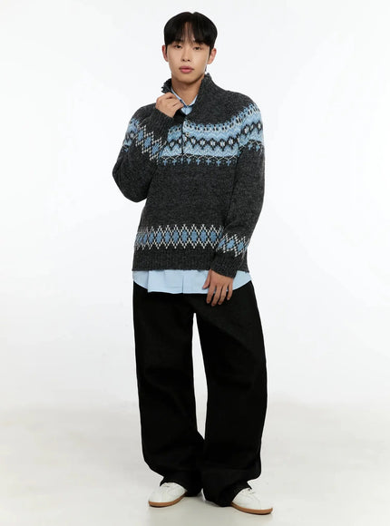 mens-patterned-high-neck-quarter-knit-sweater-in525