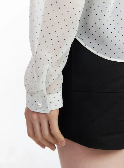 Sheer Polka Dot Blouse IM524