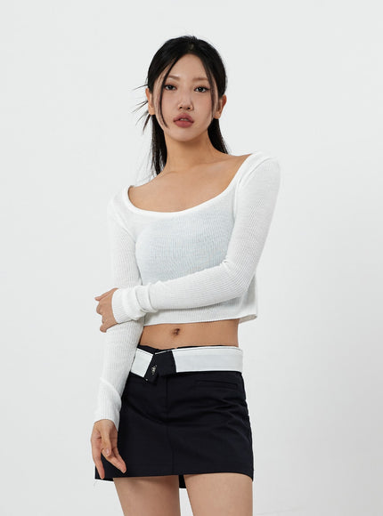 Square Knit Long Sleeve T-Shirt CS20