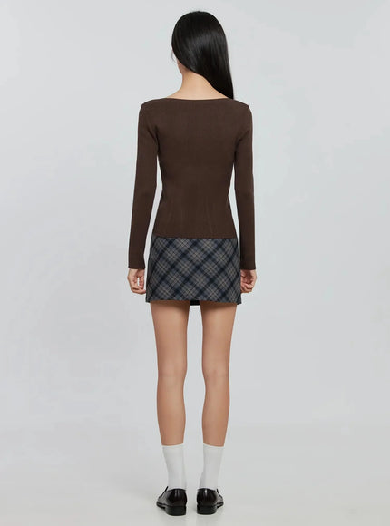 plaid-checkered-mini-skirt-in507