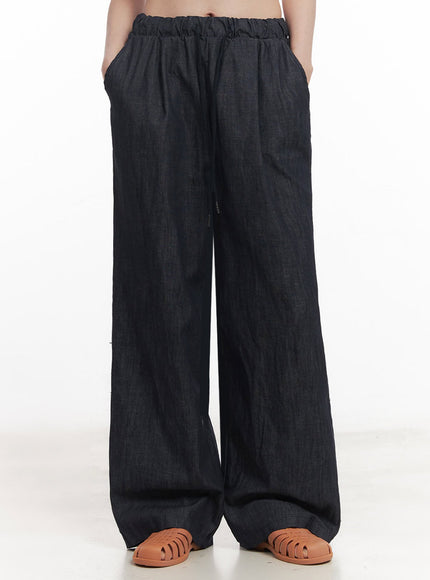 Cotton Denim Wide-Leg Pants IY509
