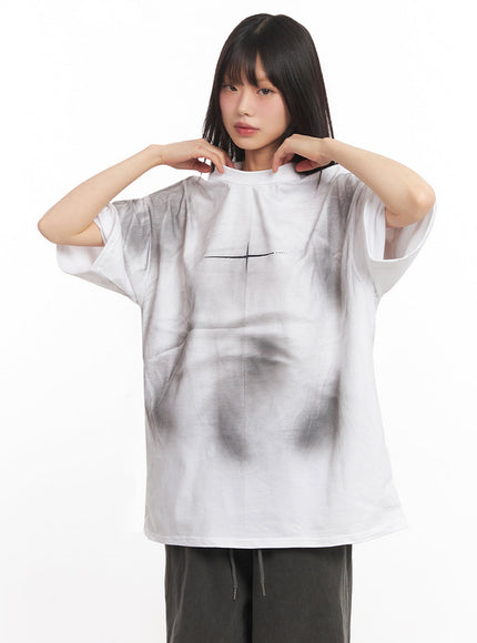 Spray-Dye Graphic Oversize T-Shirt IY502