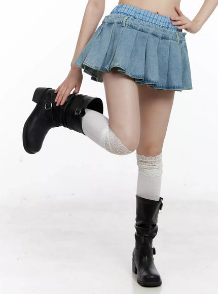 plaid-boxer-layered-denim-skirt-il531