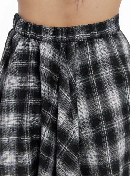 Asymmetrical Checkered Layered SkirtIG527
