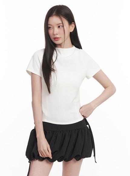 Classy Mock-Neck Blouse Top IY509