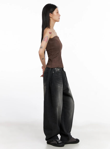 Faux Suede Tube Top IS508