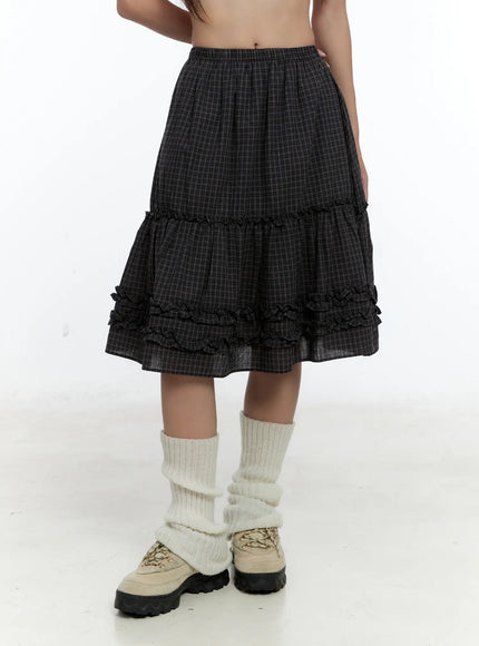 gingham-ruffle-layered-midi-skirt-cs517