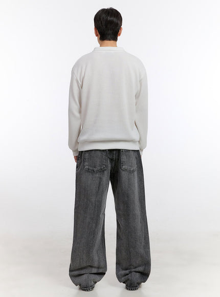 Men's Washed Wide-Fit Jeans IM525
