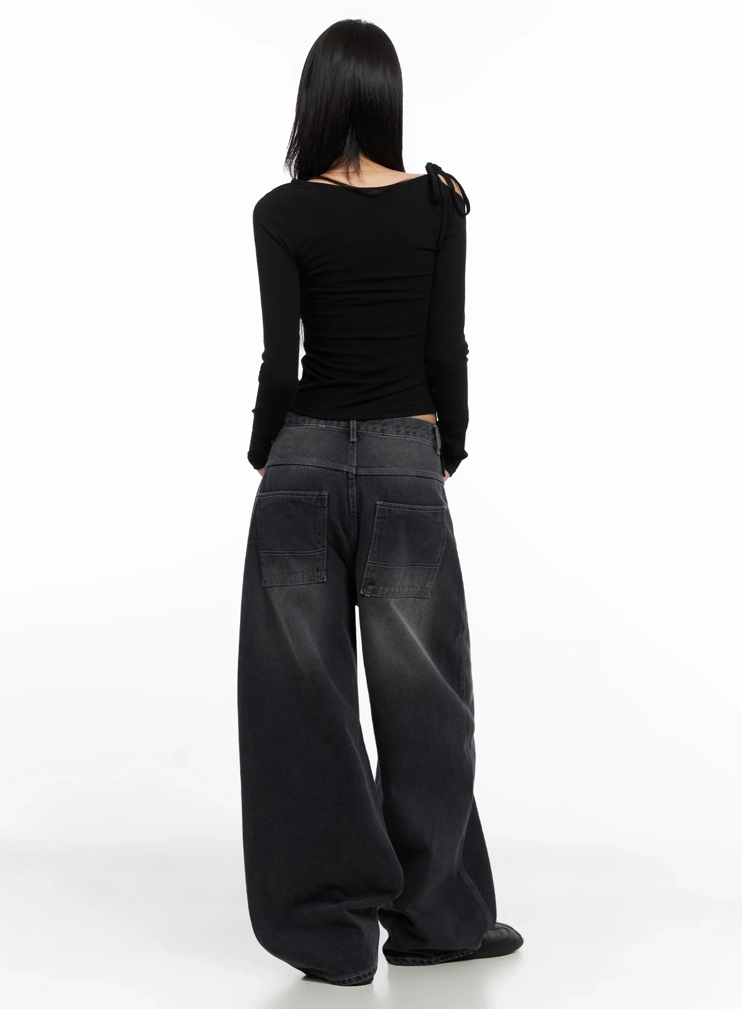 Asymmetric Off-Shoulder Long Sleeve Top IS515