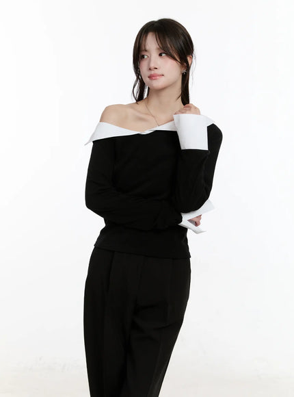 off-shoulder-contrast-long-sleeve-top-cm510