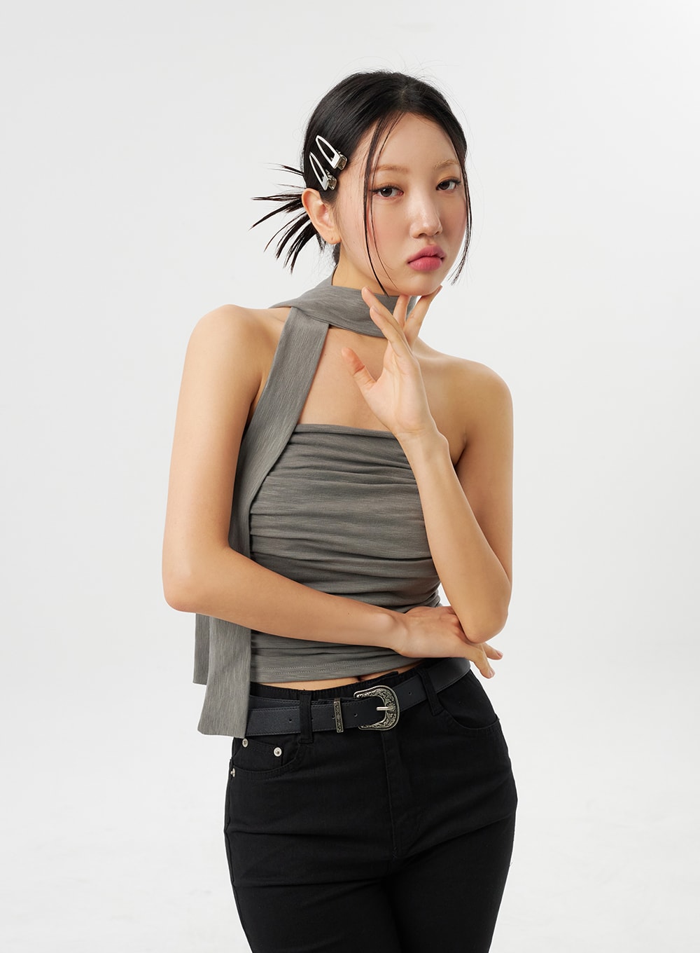 【ヒロ】check scarf tops Natalia Silk Scarf Top – SER.O.YA