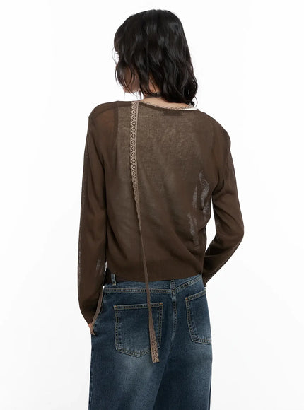 Brown Sheer Cardigan IL531