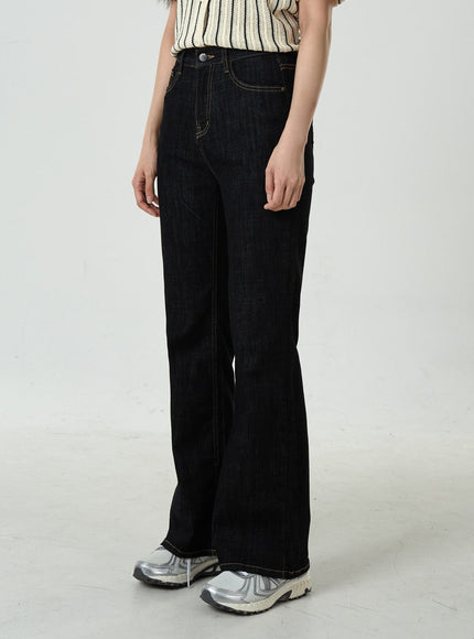 Semi Boot-Cut Raw Denim Pants CU11