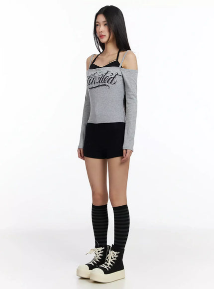 High-Waist Ribbed Shorts IA508