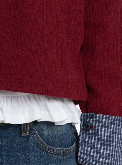 checkered-accent-fleece-cardigan-f517