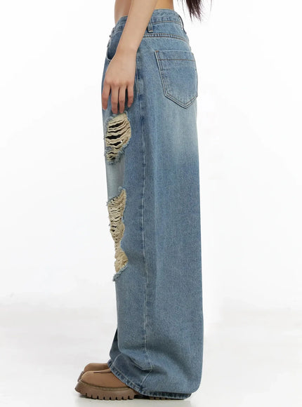 Mariene Distressed Wide Leg Jeans IA508