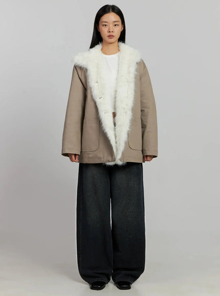 Faux Fur Trim Hunter Jacket IJ502