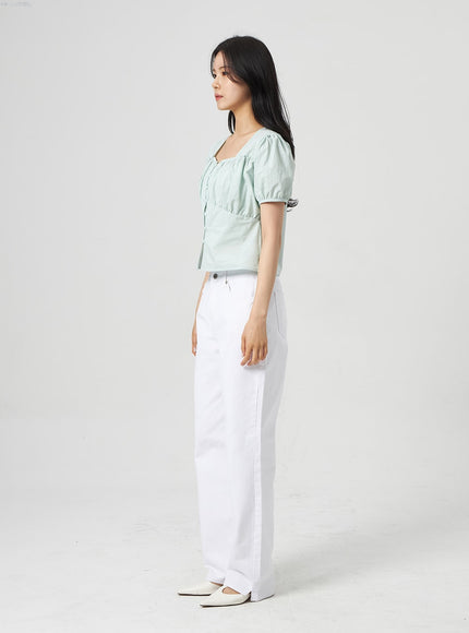 Puff Sleeve Button Blouse OA317