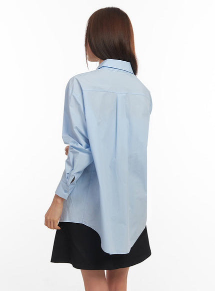 Relaxed-Fit Collared Button-Up Shirt IM514