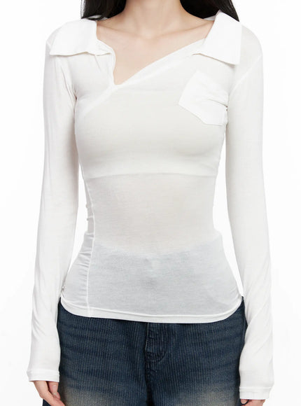 asymmetrical-collar-slim-fit-long-sleeve-top-cg526