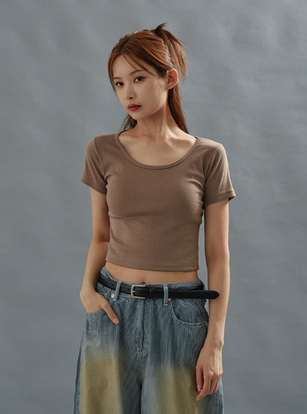 Basic Crop Top Short Sleeve T-Shirt CU28