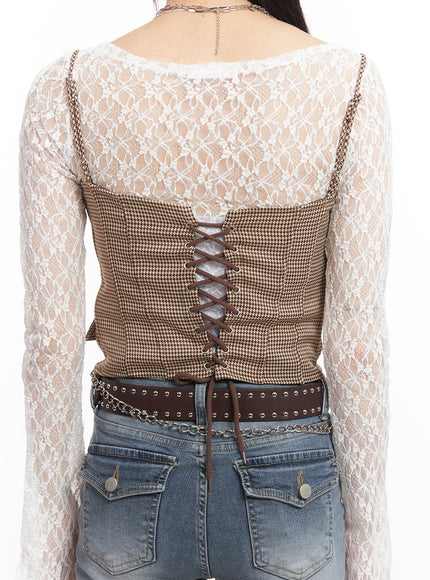 Checked Corset Wired Cami Top CA522