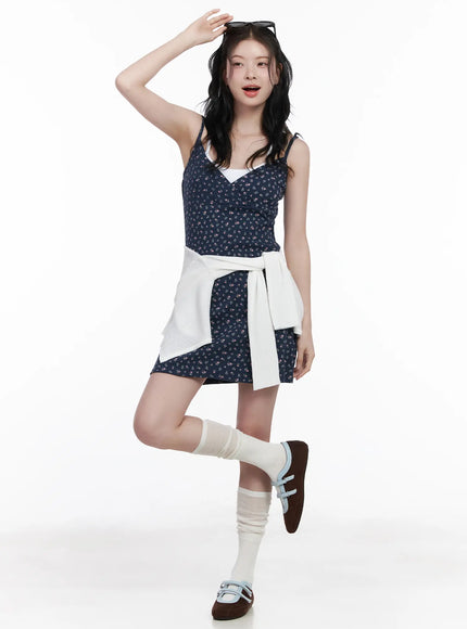 Floral V-Neck Mini Dress CA509