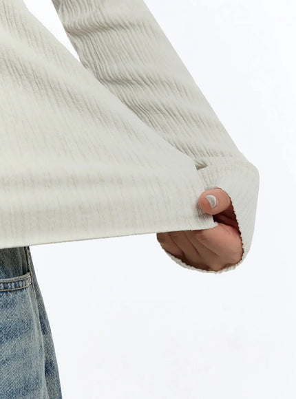 Two-Way Flower Ribbed Top IM509