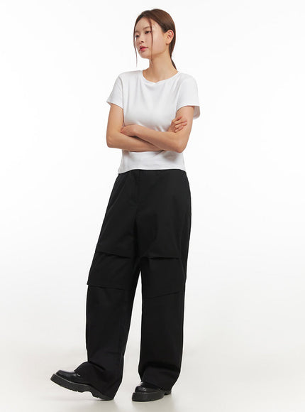 Wide-Fit Cotton Pintuck Trousers IM513