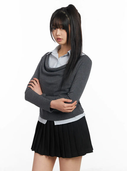 layered-button-up-cowl-neck-long-sleeve-top-cf504