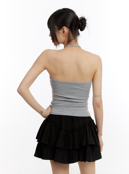 Stripe Long-Sleeve Crop Top with Tank Top CA508