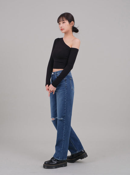 One Shoulder Crop Top C2701