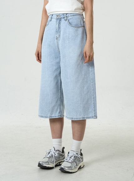 Basic Long Denim Shorts CU7