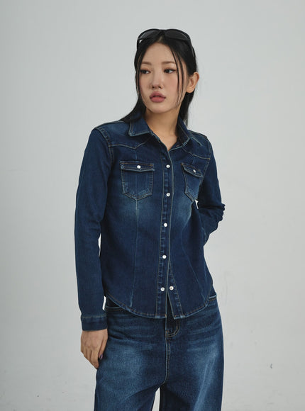 Button Denim Shirt CD09