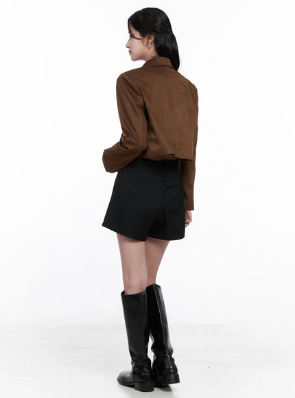 Cropped Faux Suede Jacket CS523