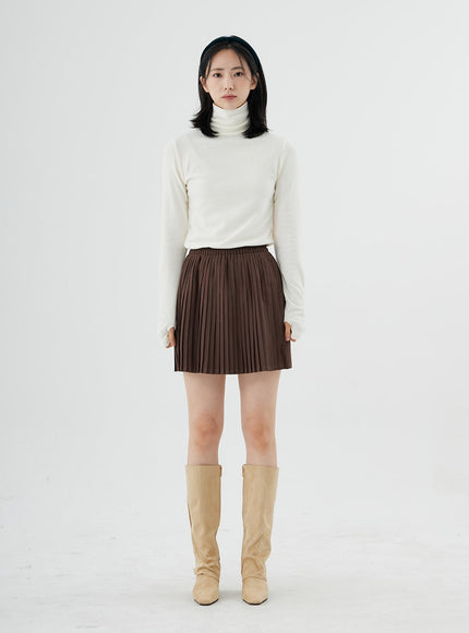 Pleated Bending Mini Skirt ON09