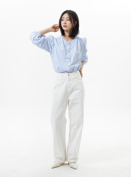 High Waist Cotton Pants OA320