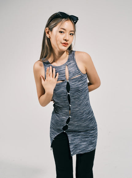 Slit Layered Mini Dress CJ03