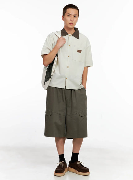 Men's Two-Tone Button-Up IG511