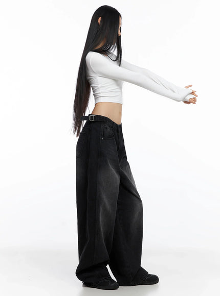 Ribbed Long Sleeve Crop Top CO517