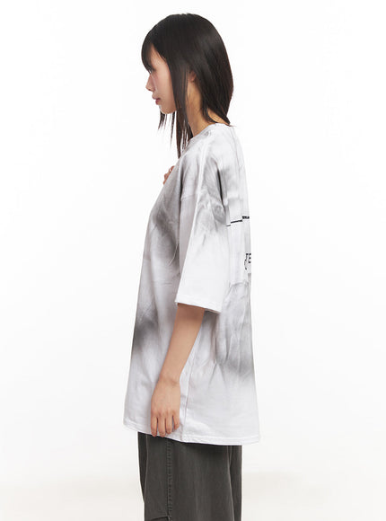 Spray-Dye Graphic Oversize T-Shirt IY502