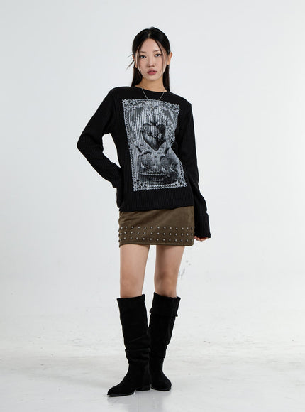 Round Neck Printed Knit CO07