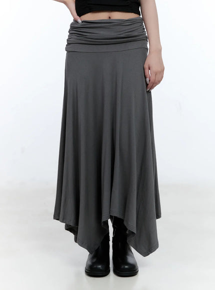 Asymmetric Frill Midi Skirt CL518